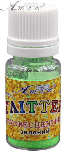Блискітки (Гліттер) Флуоресцетний Атлас 5 гр - Зелений AS-2031, А-931 фото 2