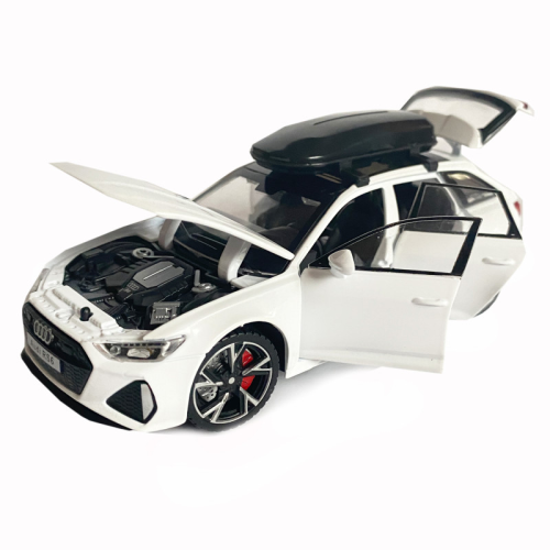 Машинка Автоэксперт Audi RS6 белая 20см двери свет звук  1870-07  фото 2