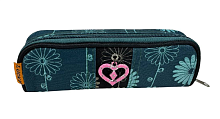 Пенал шкільний LUCKY зелений із квітами  F1900-6