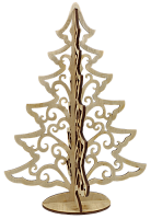 Новогоднее украшение Елочка ажурная на подставке 3 D  20 см AS-4258, F-0136