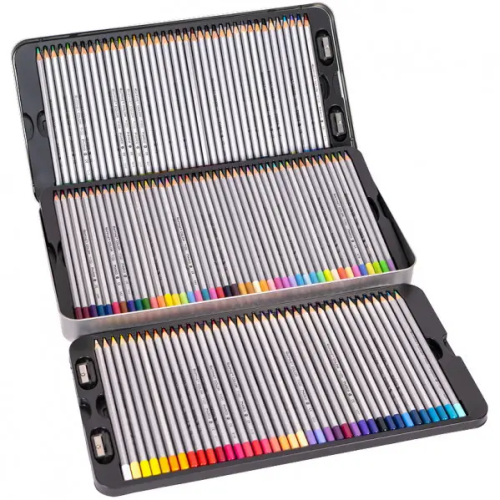 Карандаши цветные Marco Raffine 120 цветов шестигранные в металлическом пенале 7100-120TN фото 2