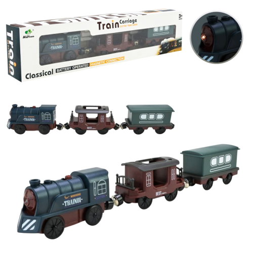 Игрушка Паровоз с двумя вагонами 32см в коробке AU8882 Игрушка Паровоз с двумя вагонами 32см в коробке AU8882