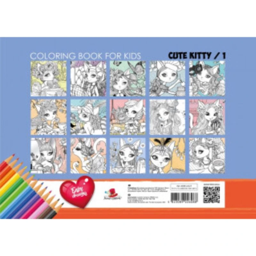 Раскраска А4 Миле кошеня Cute kitty 8 страниц  22327 фото 2