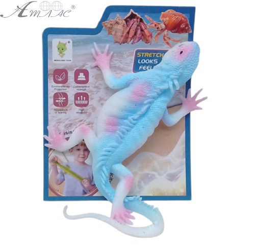 Іграшка силіконова антистрес, Ігуана блакитна 32см  6006