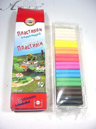 Пластилін плаваючий Koh-i-Noor Stop 10 кольорів 100 см куб 013171700000 Пластилін плаваючий Koh-i-Noor Stop 10 кольорів 100 см куб 013171700000