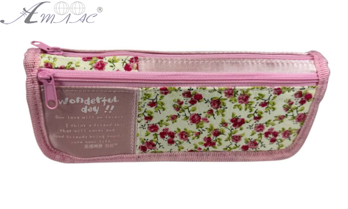 Пенал школьный косметичка 2 отделения в цветочках J-8261 фото 3 Пенал школьный косметичка 2 отделения в цветочках J-8261 фото 3
