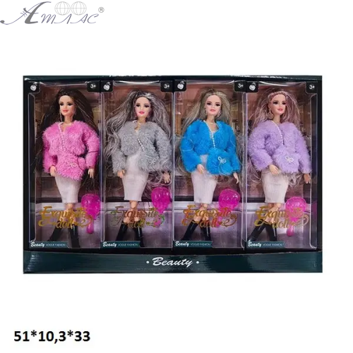 Кукла Beauty в шубке с люриксом в волосах 28см микс цветов в коробке FQ116K9 Кукла Beauty в шубке с люриксом в волосах 28см микс цветов в коробке FQ116K9