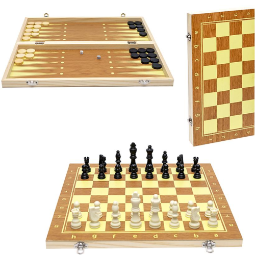 Игра Настольная Шашки, Шахматы, Нарды 3 в 1 дерево 34см 623А Игра Настольная Шашки, Шахматы, Нарды 3 в 1 дерево 34см 623А