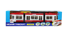 Игрушка Трамвай Городской транспорт свет+звук Красный 43 см  К1114