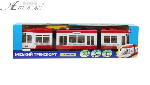 Игрушка Трамвай Городской транспорт свет+звук Красный 43 см К1114 Игрушка Трамвай Городской транспорт свет+звук Красный 43 см К1114