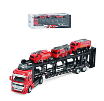 Іграшка Машинка Трейлер із пожежною технікою в коробці  2212-12D