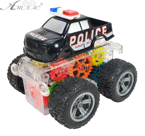 Игрушка Машинка Джип Police черный инерционный 9 см  401-08