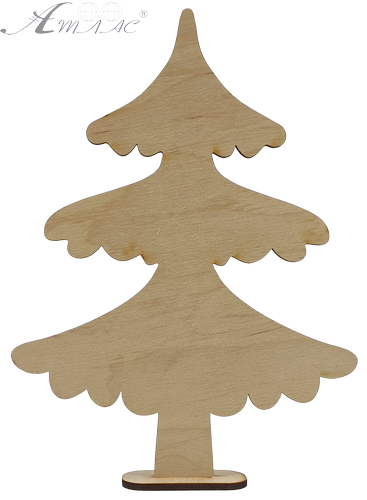 Фігурка фанерна - Ялинка велика засніжена на підставці 18 см AS-4641 Фігурка фанерна - Ялинка велика засніжена на підставці 18 см AS-4641