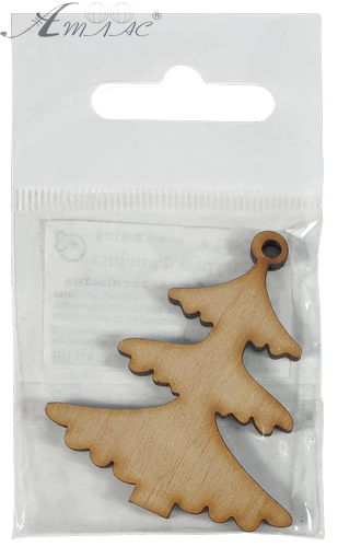 Фигурка фанерная - Елка маленькая заснеженная 5 см AS-4647, В-0108