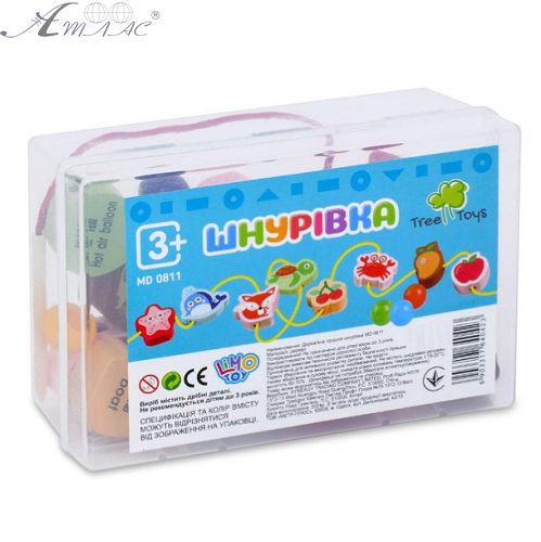 Игрушка Шнуровка деревянная Семья в пластиковом боксе MD0811 Игрушка Шнуровка деревянная Семья в пластиковом боксе MD0811