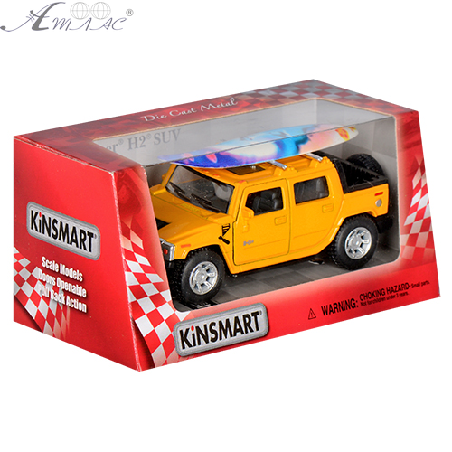 Машинка Kinsmart Hummer H2 SUТ 2005, с дошкою для серфінгу KT5097WS Машинка Kinsmart Hummer H2 SUТ 2005, с дошкою для серфінгу KT5097WS
