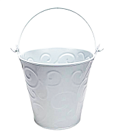 Ведерко Декоративное металл  9,5 х 9,5см Диз № 1 завитки Белое  10788