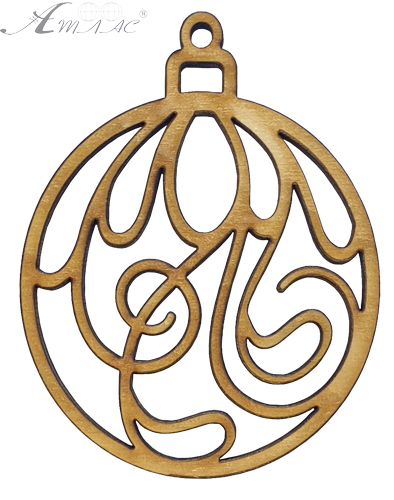 Фигурка фанерная - Елочный шар ажурный 6,5 х 8 см AS-4761, В-0101 Фигурка фанерная - Елочный шар ажурный 6,5 х 8 см AS-4761, В-0101