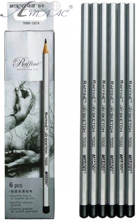 Олівці графітові набір Marсо 6 шт 2Н - 3В шестигранні Raffine 7000DM 6CB 