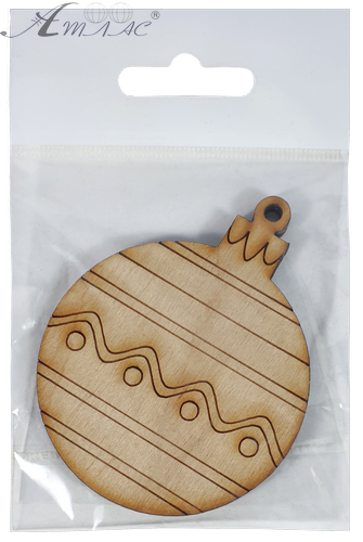 Фигурка фанерная - Елочный шар полосатый 7,5 х 6 см AS-4764, В-0105 фото 2 Фигурка фанерная - Елочный шар полосатый 7,5 х 6 см AS-4764, В-0105 фото 2