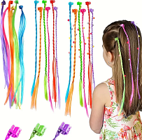 Игрушка Волосы Пряди цветные с заколкой яркие Микс 26 см  14552
