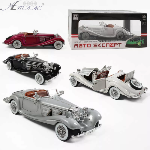Машинка Автоексперт Mersedes-Benz 500K Special Roadster 1936 срібляста 21см двері світло звук 1725-14 фото 3 Машинка Автоексперт Mersedes-Benz 500K Special Roadster 1936 срібляста 21см двері світло звук 1725-14 фото 3