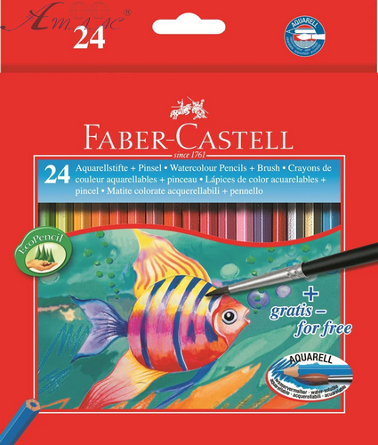 Карандаши акварельные цветные Faber Castell 24 цвета шестигранные 