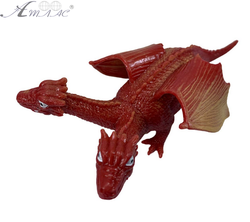 Іграшка Силіконова тягнучка Дракон двоголовий Червоний 17 см  09605 фото 2