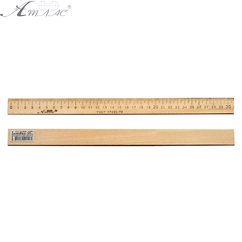 Линейка Деревянная 30 см напечатанная со штрих-кодом AS-0654, К-4052 Линейка Деревянная 30 см напечатанная со штрих-кодом AS-0654, К-4052