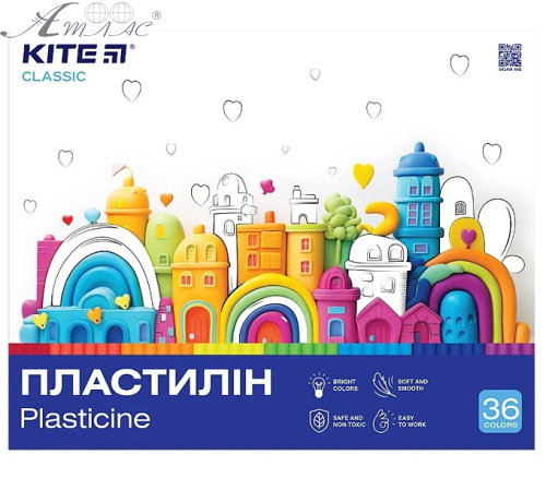 Пластилін Kite Classic 36 кольорів 720гр К-078 1/7 Пластилін Kite Classic 36 кольорів 720гр К-078 1/7