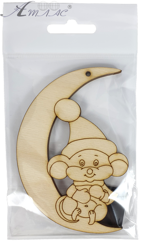 Фігурка фанерна - Мишеня № 24 на місяці 74 х 100 мм AS-4848, В-0406 фото 2 Фігурка фанерна - Мишеня № 24 на місяці 74 х 100 мм AS-4848, В-0406 фото 2