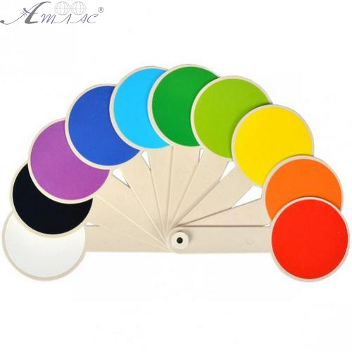 Віяло Геометрічні фігури та кольори, білий пластик AS-0009, К-5375 фото 3 Віяло Геометрічні фігури та кольори, білий пластик AS-0009, К-5375 фото 3