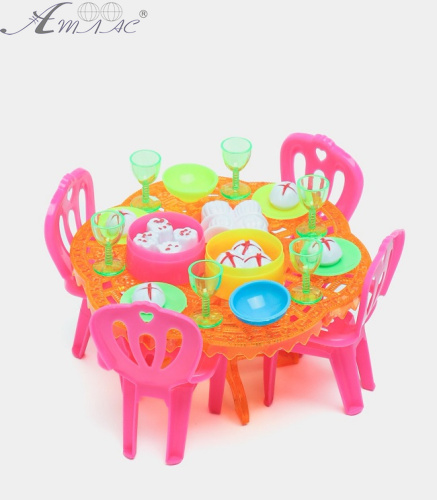 Іграшка Набір Стіл + Стільці + посуд 25,5*23*11см. А8-323 Іграшка Набір Стіл + Стільці + посуд 25,5*23*11см. А8-323