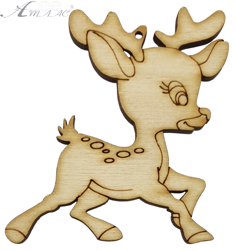 Фигурка фанерная - Олененок с рожками 6 см AS-4691, В-0255 Фигурка фанерная - Олененок с рожками 6 см AS-4691, В-0255