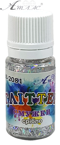 Блестки (Глиттер) полоски Атлас 5 гр - Серебряные AS-2081 фото 2 Блестки (Глиттер) полоски Атлас 5 гр - Серебряные AS-2081 фото 2