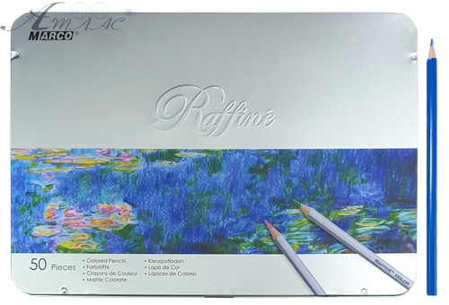 Олівці кольорові Marco Raffine 50 кольорів шестигранні в металевому пеналі 7100-50TN