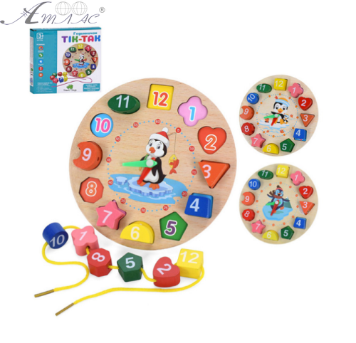 Игрушка Деревянная Рамка - сортер и шнуровка Тик-Так  MD0766