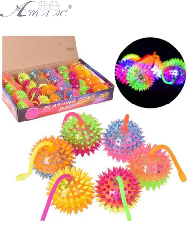 Игрушка Мячик Йо - Йо 7,5 см с шипами массажный, светится 08648 Игрушка Мячик Йо - Йо 7,5 см с шипами массажный, светится 08648