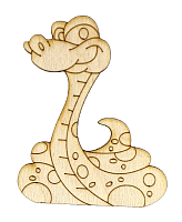 Фігурка фанерна - Змія № 1 хвіст гачком 6,5х8см  AS-4873