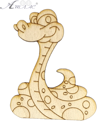 Фігурка фанерна - Змія № 1 хвіст гачком 6,5х8см AS-4873 Фігурка фанерна - Змія № 1 хвіст гачком 6,5х8см AS-4873