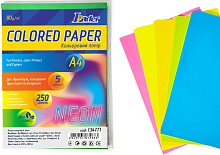 Бумага цветная A4 80 г микс 100 листов, 5 цветов Leader  134781