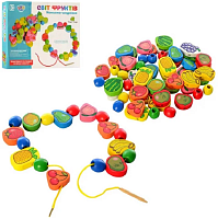 Игрушка Шнуровка деревянная Мир Фруктов  MD1009