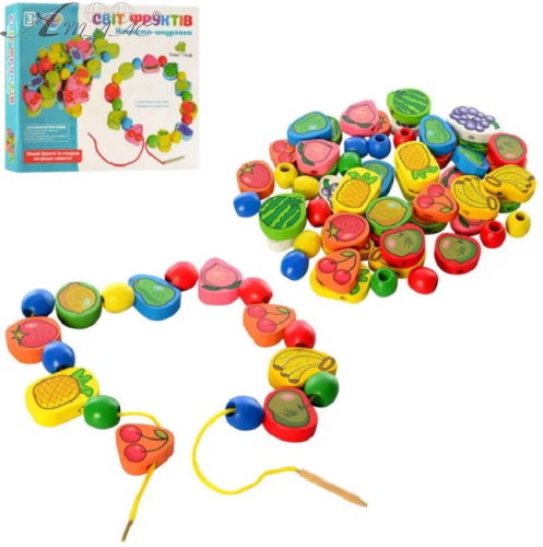 Игрушка Шнуровка деревянная Мир Фруктов  MD1009