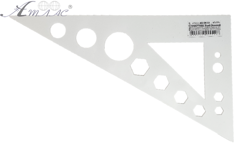 Трикутник 22 см великий з транспортиром, супер-білий AS-0613 фото 3 Трикутник 22 см великий з транспортиром, супер-білий AS-0613 фото 3