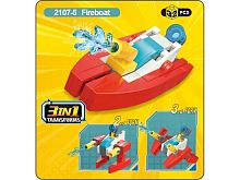 Игрушка Конструктор Qman Пожарный катер 3в1 32 детали  2107-5