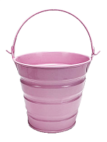 Ведерко Декоративное металл  9,5 х 9,5см Диз № 6 широк полосы Розовое  15587