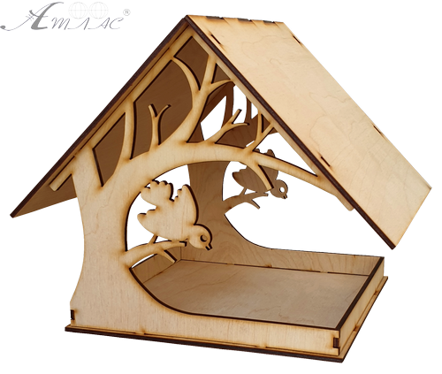 Кормушка № 3 с птичкой на дереве 28 х 22.5 х 23 см тм.Атлас AS-4275 Кормушка № 3 с птичкой на дереве 28 х 22.5 х 23 см тм.Атлас AS-4275