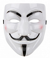 Игрушка Маска Гая Фокса Анонимус белая с усиками  09596