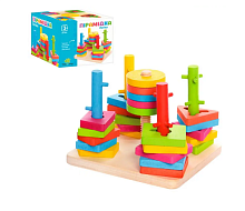 Игрушка Деревянная Пирамидка Логика в коробке 0061