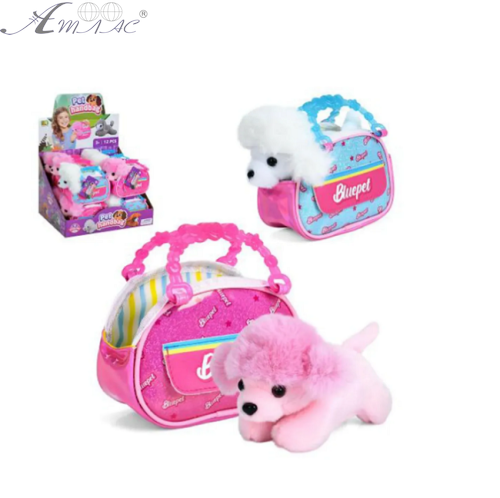 Игрушка Мягкая Собачка в сумке 16 см цвета микс 06544 Игрушка Мягкая Собачка в сумке 16 см цвета микс 06544